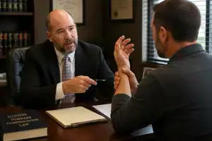 Illinois workers' compensation lawyer discussing a repetitive stress wrist injury with a worker
